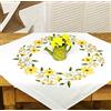 KAMACA Charming Sonnenschein (Sunshine), kit da ricamo con meravigliosi fiori gialli; tovaglia centrotavola da ricamare 80 x 80 cm; punto croce già delineato; 100% cotone; altissima qualità; kit di cucito adatto a iniziare subito; Kamaca shop