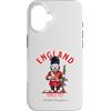 Dogs & Coffee Designs Custodia per iPhone 16 Dolce Divertente Bobtail Cane Londra KING'S GUARD Bandiera Inghilterra