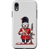 Dogs & Coffee Designs Custodia per iPhone XR Dolce Divertente Bobtail Cane Londra KING'S GUARD Bandiera Inghilterra