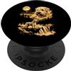 Funny Soft Coated Wheaten Lover Gifts Ac Irish Soft Coated Wheaten Terrier che ulula alla luna PopSockets PopGrip Adesivo