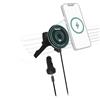 Hama Stazione di ricarica induttiva da auto 15 W (certificato Qi2, caricatore wireless magnetico + supporto per cellulare da auto, compatibile con MagSafe MagLine, ricarica rapida senza fili