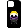 Pride Month Nonbinary Pride Skull LGBTQ Custodia per iPhone 15 Mese dell'orgoglio del cranio non binario Colori gocciolanti LGBTQ
