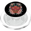 Japanese Aesthetic by Tokyo Waves Maschera Yokai Oni giapponese del demone del diavolo Hannya con fiori di ciliegio PopSockets PopGrip per MagSafe