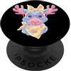 Kawaii Whimsical Pastel Woodland Face Gr Blue Moose Ritratto Amante Animali Grafica Occhiali Rosa Giallo PopSockets PopGrip Adesivo