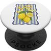 Zesty Fruit Art Agrumi a righe con fiocco di limone vintage PopSockets PopGrip Adesivo
