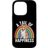 Corgi Puppy Lover PS Custodia per iPhone 14 Pro Cane Corgi A Tail of Happiness Retro Rainbow