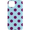 Preposh Custodia per iPhone 15 Plus Estetica Vintage Boho A Pois Viola Scuro Azzurro