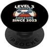 Level 3 Unlocked Awesome Since 2023 Livello 3 sbloccato fantastico dal 2023 PopSockets PopGrip Adesivo