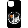 Nature Lover Outdoor Forest Wildlife Tre Custodia per iPhone 15 Plus Foresta Cerchio Tramonto Natura All'aperto Wildlife Vintage Woods