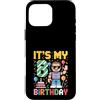 Retro Pixel Gamer Birthday Boys Apparel Custodia per iPhone 16 Pro Max 8 ° compleanno ragazzo retrò videogioco 8 anni Pixel Art
