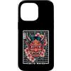 TOKYO WAVES Oni Mask Designs Custodia per iPhone 14 Pro Max Maschera giapponese del diavolo Hannya giapponese Oni Grid Yokai Oni