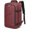 KONO Zaino da Viaggio 55x35x20cm Zaino da Aereo Bagaglio a Mano Zaini Porta PC 15.6 Pollici per Uomo & Donna, Rosso