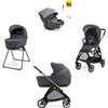 Inglesina Electa System Quattro - Garage Grey con telaio Bronze e seggiolino auto Darwin Infant Recline EVO - Inglesina