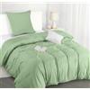 Utopia Bedding Copripiumino Singolo - Microfibra Copripiumino 135x200cm + Federa 80x80cm (Verde Salvia)