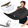 Leaflai Grembiule da Barba, Impermeabile Telo per Barba, Cattura Barba e Capelli, Antiaderente, Con 3 Ventose, Regalo per Uomini
