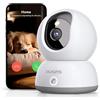 blurams Telecamere Wifi Interne,Videocamera Sorveglianza Interno Wifi,Telecamere per Cani/Casa/Bambini,Visione Notturna a Colori,One-Touch Call,Allarme,Rotazione a 360° (Bianco-2K)