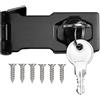 Litensh Lucchetto a serratura, Serratura a Chiave, Lucchetto Hasp, Chiusure Hasp, chiavistello, chiavistello, serratura per porte, Cassetto Armadio Serrature Hasp (Black - 3 Inch)