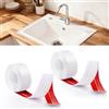 Anhow 2 Pezzi Battiscopa in PVC Morbidi, 5m Battiscopa Adesivo 20 x 20 mm Sigillante Impermeabile per Piani di Lavoro, Bagno e Soggiorno - Bianco