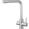 Sofetiy Rubinetto Cucina 3 Vie per Depuratore, Rubinetto Lavello Cucina Con 2 Leve, Miscelatore Cucina con Acqua Calda, Fredda e Acqua Purificata, Miscelatore 3 Vie Acciaio Inossidabile Spazzolato
