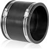 Aoreun Elastomero in PVC, Manicotto In Gomma Flessibile Da 100 mm Con Due Fascette In Acciaio Inox Manicotto Antirumore per Ventilatore, Filtro a Carbone, Tubo Rigido, Tubo In Acciaio
