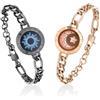 TOTWOO Braccialetti di Coppia Touch con Collegamento Bluetooth Uno a Uno tramite App, Luci e Vibrazioni - Regalo Perfetto per Coppie a Distanza, in Acciaio Inossidabile 316
