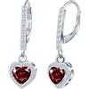 CONILOK Orecchini con Ciondolo di Cuore Zirconi da Donna- Orecchini Aureola Amore in Argento 925 Ipoallergenico, Orecchini Pendenti Rosso Moda Scintillanti, Gioielli Eleganti da Regalo per Fidanzata Moglie