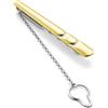 STERLL Fermacravatta Da Uomo In Argento 925 Placcato Oro Con Catena
