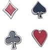 lazzaro italy Semi carte da gioco PIN Poker - Spillette artigianali Made in Italy - Simbolo cuori quadri fiori picche placcate argento smaltate a mano