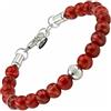 10:10 Bracciale Uomo Pietre Naturali Agata Striata 8 MM, Colore Rosso - Regolabile, Resistente e Comodo - Made In Italy (Agata Rossa)