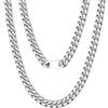 Richsteel Catena a maglie cubane Miami da uomo con fibbia robusta, catena pesante, collana pura, 45,7 cm - 61 cm, larghezza 5/7/9/12 mm, confezione regalo, Acciaio inossidabile'
