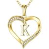 TINGN - Collana con lettere in oro da donna - Catena da donna placcata in oro 14K con ciondolo a forma di cuore, collana con lettere A-Z, regalo di compleanno personalizzato, gioielli personalizzati