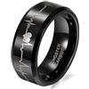 Jewelrywe - Anello Larghezza 8 mm Tungsteno di carburo per uomo, cuore e gel ultrasonico Anelli di fidanzamento, Nero Misura 62 - Borsa di regalo, 5, cod. TLWVM-206-M#5