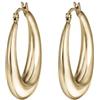 BREIL - Women's Earrings Hyper Collection TJ3045 - Gioielleria Donna - Orecchini a Cerchio per Donna in Acciaio Dorato IP Ultraleggero, con Finitura Specchiata e Chiusura alla Francese - Oro