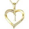 TINGN Collana in oro da donna con lettere, placcata in oro 14 carati, a forma di cuore, con lettere dalla A alla Z, regalo di compleanno, regalo personalizzato per donne, ragazze, fidanzate, donne