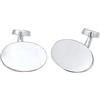Kuzzoi Cufflinks - Gemelli da uomo, forma ovale, in argento sterling 925, gioielli classici per la camicia, elegante regalo da uomo per matrimonio e compleanno, standard, Argento, Agata