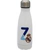 CYPBRANDS Real Madrid - Bottiglia d'Acqua in Acciaio Inox, Chiusura ermetica, con Motivo Lettera Z in Blu, 550 ml, Colore: Bianco, Prodotto Ufficiale