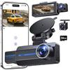 Famgoods Dash Cam Auto Fronte 4K, Retro, Interno, Dashcam Auto 360°, 3.16 schermo IPS, scheda gratuita 64GB, Dashcam Auto 5GHz WiFi, APP, Visione Notturna Super, Sensore G, Registrazione Loop