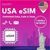 travSIM eSIM USA Nativa - Compatibile con T-Mobile | Dati 5G illimitati negli Stati Uniti | Chiamate e SMS illimitati | Validità 30 giorni | Consegna immediata via e-mail