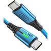 INIU Cavo USB C USB C 100W, [2m/Blu] Cavo USB Type-C PD 5A Ricarica Rapida QC 4.0 Nylon Cavo Tipo C Caricabatterie Cellulare per iPhone 17 16 Pro Max, Samsung S25, iPad MacBook, Pixel 10 Pro ECC.