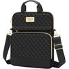 MOSISO 12,9 pollici Custodia Tablet per iPad Pro 13 M4&iPad Air 13 M3 M2,iPad Pro 12.9 M2 M1 6/5,Surface Laptop Go 12.4,Galaxy Tab S8+/S9+ 12.4, Borsa Square Quilted Carry con 2 Tasche, Nero