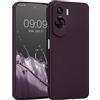 kwmobile Custodia Compatibile con Honor 90 Lite 5G Cover - Protezione Back Case Morbida - Silicone TPU Effetto Metallizzato bordeaux metallizzato