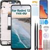 YHX-OU 6.79 Nero+Cornice Schermo Completo per Xiaomi Redmi 12 23053RN02A, 23053RN02Y, 23053RN02I LCD Display Touch Screen Digitizer Ricambio Assembly + Strumento di Installazione + Vetro temperato