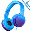 Rockpapa 982 Folletti Cuffie con microfono, Regolabile Headphones per Compressa PC iPod iPad iPhone Samsung Galaxy Huawei Telefono Smartphone in auto/aeroplano Blu