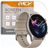 REY Pack 6X Pellicola salvaschermo per AMAZFIT GTR 3 - GTR 3 PRO, qualità Premium