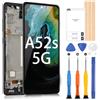 ARSSLY LCD Schermo per Samsung Galaxy A52s 5G SM-A528B SM-A528B/DS LCD Display Touch Digitizer Vetro Assembly di Ricambio Sostituzione con Riparazione Kit (6,5,Nero con Cornice, Senza Fingerprint Unlocking)