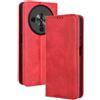 RonRun Cover ZTE Blade A76 5G, Custodia a Libro con Supporto Stand e Slot Porta Carte Case a Portafoglio Magnetica in Pelle PU Adatto per ZTE Blade A76 5G, rosso
