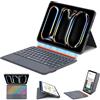 Synchro Bands Custodia per tastiera per iPad Pro 12,9 (3a, 4a, 5a e 6a generazione) e iPad Air 13 (M2 2024/M3 2025), tastiera magnetica staccabile con trackpad (grigio, iPad Pro 13 m4 2024)