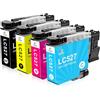 LeciRoba LC527 LC-527 - Cartucce d'inchiostro per Brother LC-527BK LC-527C LC-527M LC-527Y per stampanti Brother MFC-J4550DW MFC-J4350DW (confezione da 4)