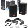 XPL KIT SET PER BOSS AUDIO SYSTEMS MR4.3B, 2 casse 3 vie nere 100 watt rms 200 watt max impermeabili per interni esterni, a coppia + staffe di montaggio
