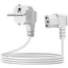 YINGAYOU Cavo Alimentazione Schuko IEC C13 10A 250V Cavo Alimentazione PC Corto Spina Schuko CEE 7/4 a Presa C13 per PC, Computer, Monito (Bianco, 2 m)